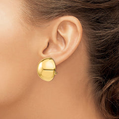 14K Yellow Gold Omega Clip 24mm Half Ball Non-pierced Earrings