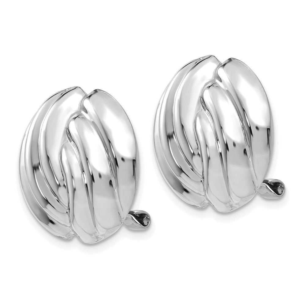 14K White Gold Omega Clip Non-pierced Earrings