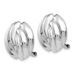 14K White Gold Omega Clip Non-pierced Earrings