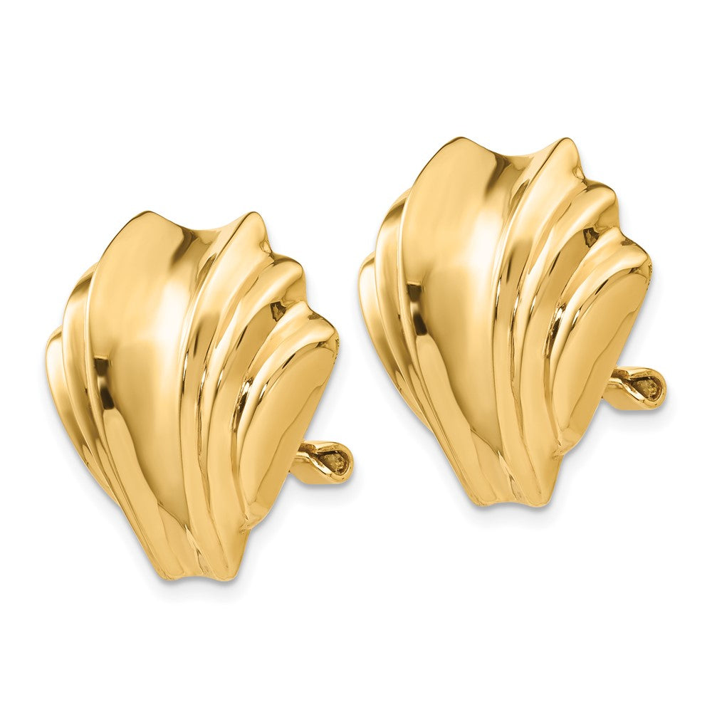 14K Yellow Gold Omega Clip Polished Non-pierced Earrings