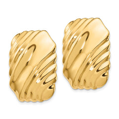 14K Yellow Gold Omega Post Earrings