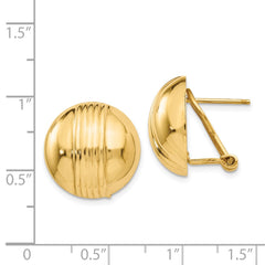 14K Yellow Gold Omega Post Earrings