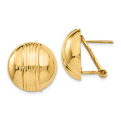 14K Yellow Gold Omega Post Earrings