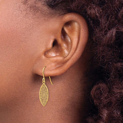 14K Yellow Gold Fancy Filigree Teardrop Dangle Earrings