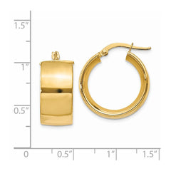14K Yellow Gold 9.75mm Polished Round Hoop Earrings