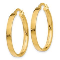 14K Yellow Gold 3mm Medium Hoop Earrings