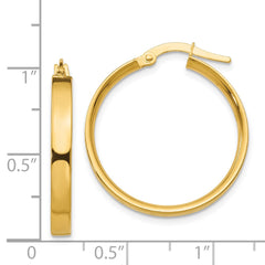 14K Yellow Gold 3mm Medium Hoop Earrings