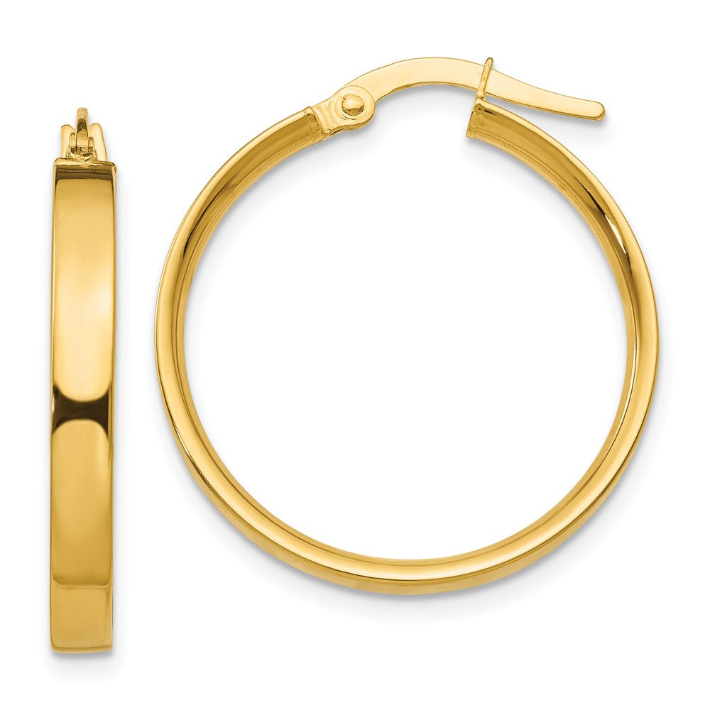 14K Yellow Gold 3mm Medium Hoop Earrings