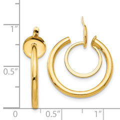 14K Yellow Gold Non-pierced Hoop Earrings