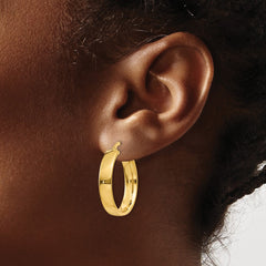 14K Yellow Gold 4.75mm Large Hoop Earrings