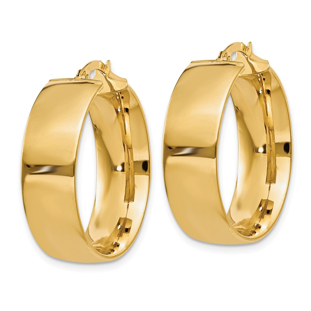 14K Yellow Gold 7.75mm Polished Large Hoop Earrings