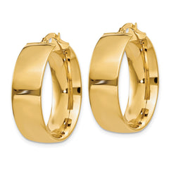 14K Yellow Gold 7.75mm Polished Large Hoop Earrings