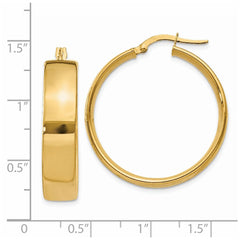 14K Yellow Gold 6.75mm Hoop Earrings