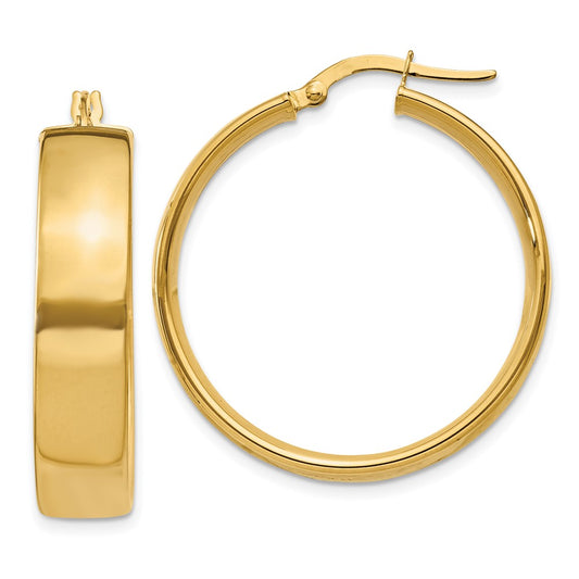 14K Yellow Gold 6.75mm Hoop Earrings