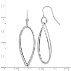 Strukturierte, gedrehte Ohrhänger aus Weißgold mit Schäferhundhaken