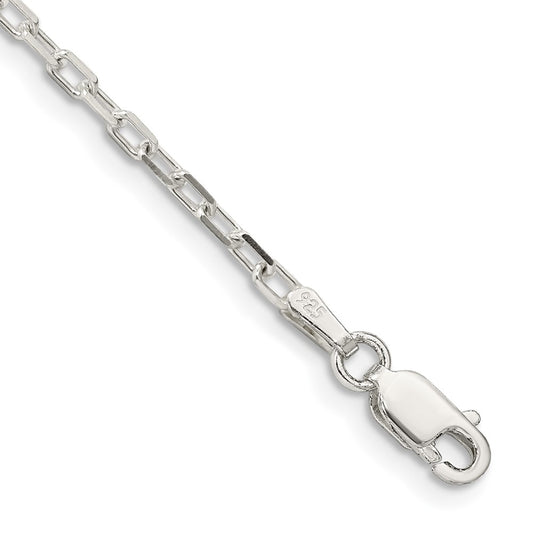 Sterling Silver 2.2mm Fancy Diamond-cut Open Link Cable Chain