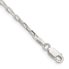 Sterling Silver 2.2mm Fancy Diamond-cut Open Link Cable Chain