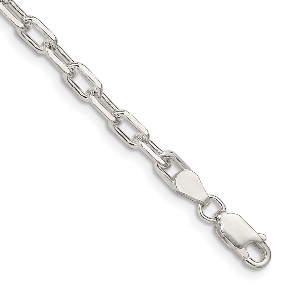 Sterling Silver 4.3mm Fancy Diamond-cut Open Link Cable Chain