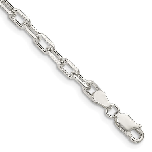 Sterling Silver 4.3mm Fancy Diamond-cut Open Link Cable Chain