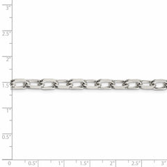 Sterling Silber 6,5 mm ausgefallene offene Gliederkette mit Diamantschliff