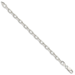 Sterling Silber 6,5 mm ausgefallene offene Gliederkette mit Diamantschliff