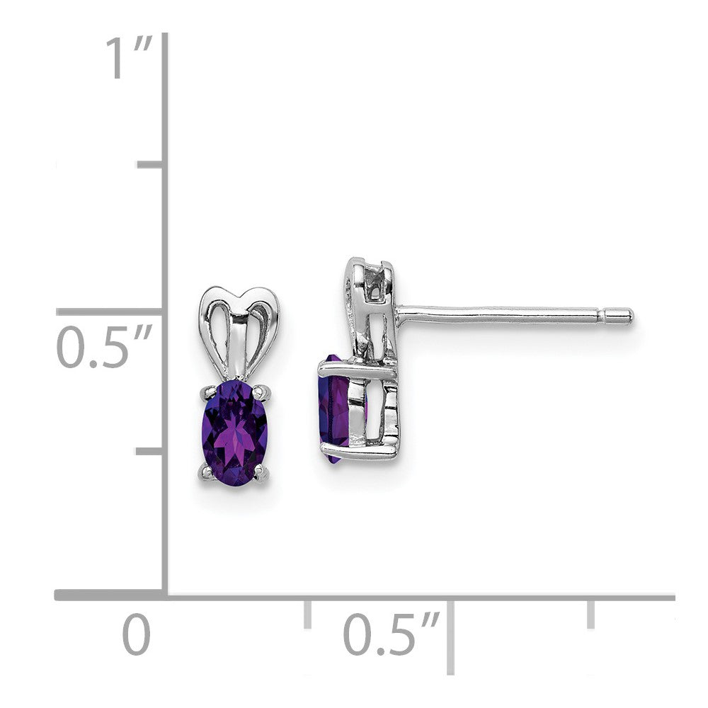 Rhodium-plated Sterling Silver Amethyst Earrings