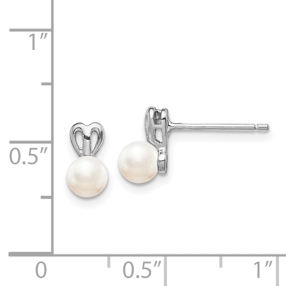 Rhodium-plated Sterling Silver FWC Pearl Earrings