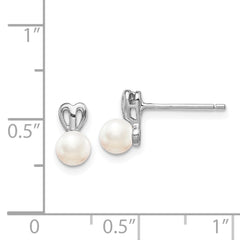 Rhodium-plated Sterling Silver FWC Pearl Earrings