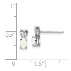 Rhodium-plated Sterling Silver Created Opal Earrings