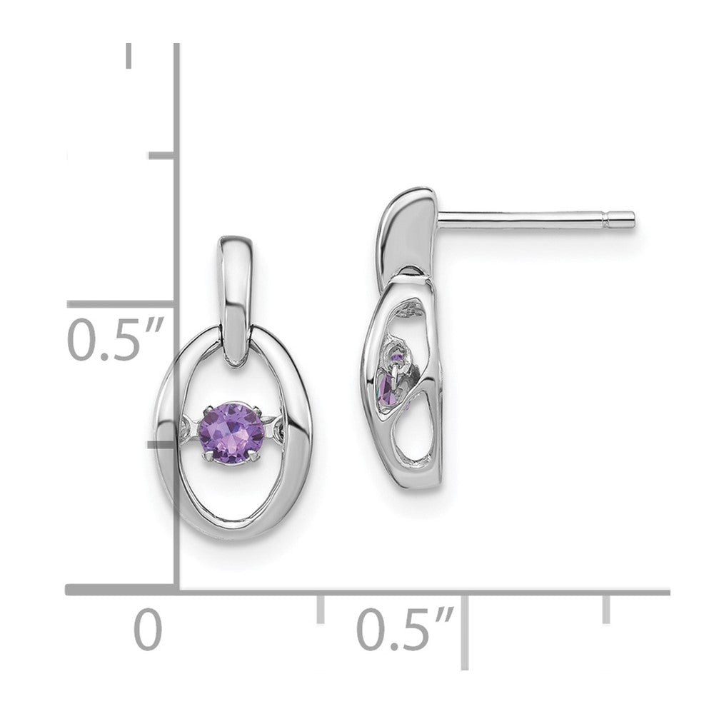 Rhodium-plated Sterling Silver Created Alexandrite Birthstone Vibrant Earrings