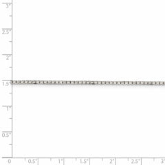 Cadena tipo caja de plata de ley con talla de diamante de 1,7 mm