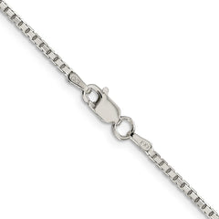 Rhodium-plated Silver 1.7mm Diamond-cut Box Chain