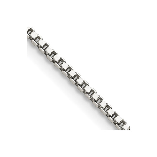 Rhodium-plated Silver 1.4mm Box Chain