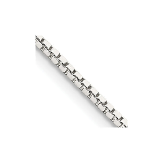 Rhodium-plated Silver 1.5mm Box Chain