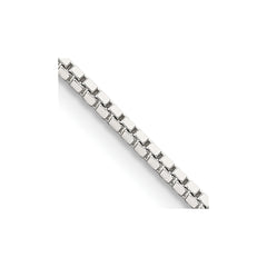 Rhodium-plated Silver 1.5mm Box Chain