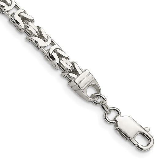 Sterling Silver 5mm Square Byzantine Chain
