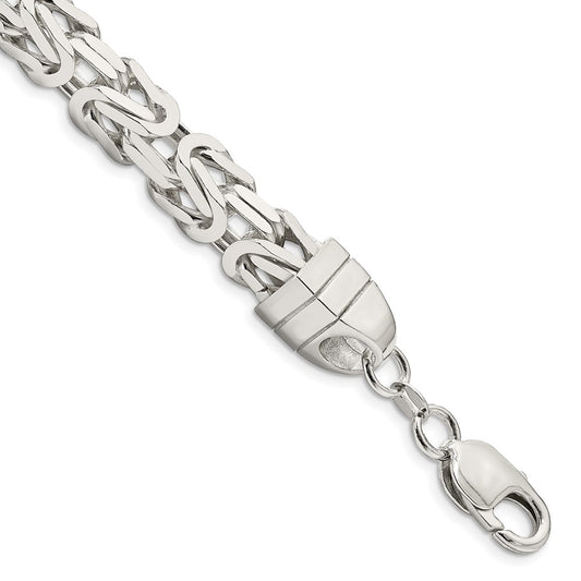 Sterling Silver 8.25mm Square Byzantine Chain