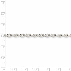 Abgeschrägte ovale Ankerkette aus Sterlingsilber, 3,95 mm