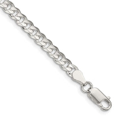 Sterling Silver 4.5mm Concave Beveled Curb Chain