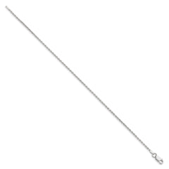 Cadena de cuerda con corte de diamante de 1,5 mm de plata de ley