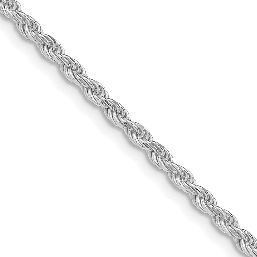 Rhodium-plated Silver 2.25mm Diamond-cut Rope Chain