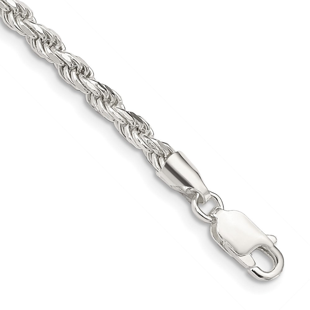 Sterling Silver 3mm Diamond-cut Rope Chain