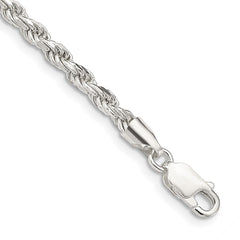 Sterling Silver 3mm Diamond-cut Rope Chain