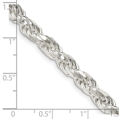 Sterling Silver 5.75mm Diamond-cut Rope Chain