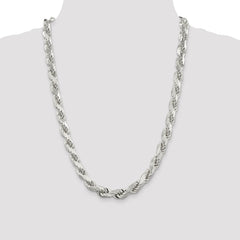 Sterling Silber 10,25 mm Diamantschliff Seilkette