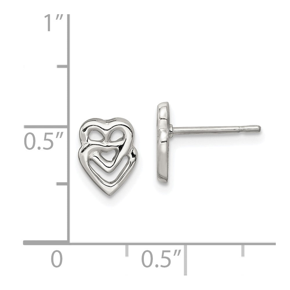 Sterling Silver Heart Mini Post Earrings