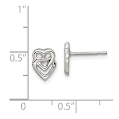 Sterling Silver Heart Mini Post Earrings