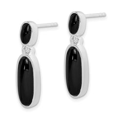 Sterling Silver Onyx Double Drop Earrings