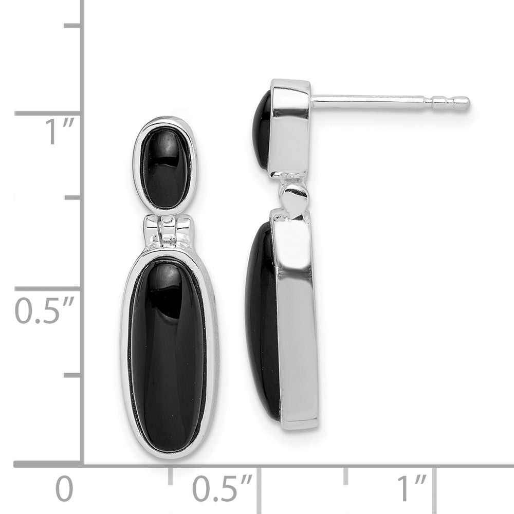 Sterling Silver Onyx Double Drop Earrings