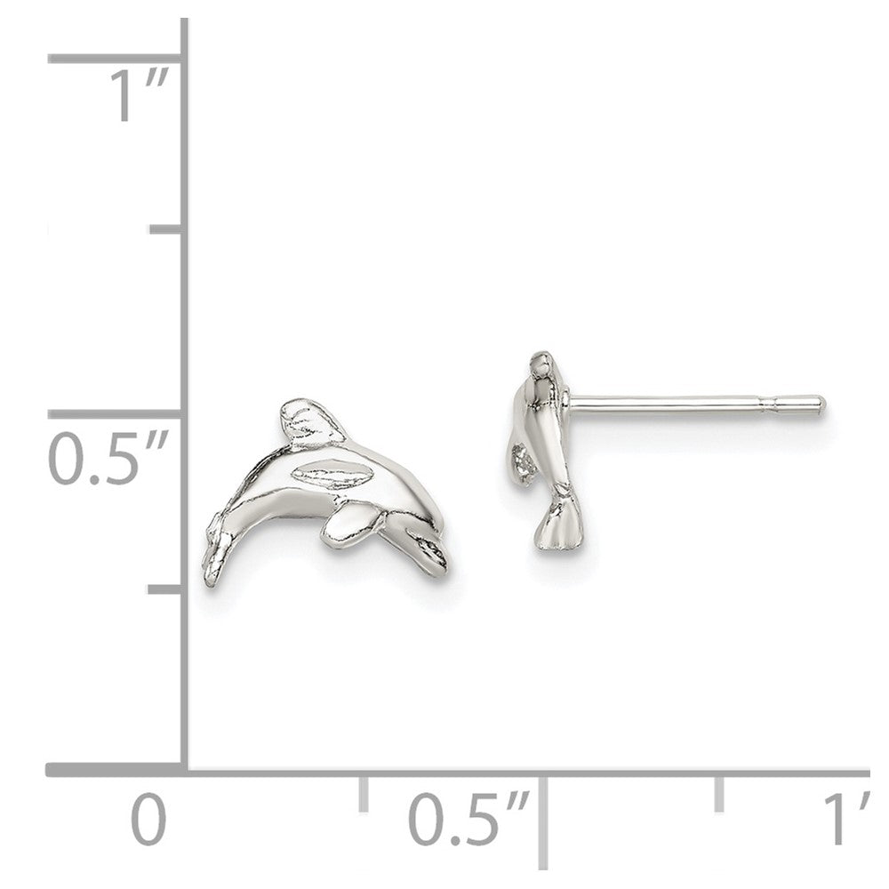 Sterling Silver Dolphin Mini Earrings